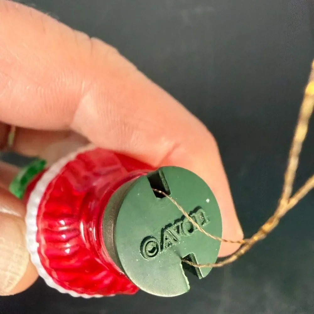 Vintage Avon Glass Light Cover SNOWMAN Miniature Lights Ornament